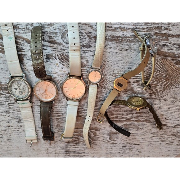 Fossil Accessories - Vintage Watch Lot Fossil Nine West Rhinestone Mixed Womens Watches Parts Repair